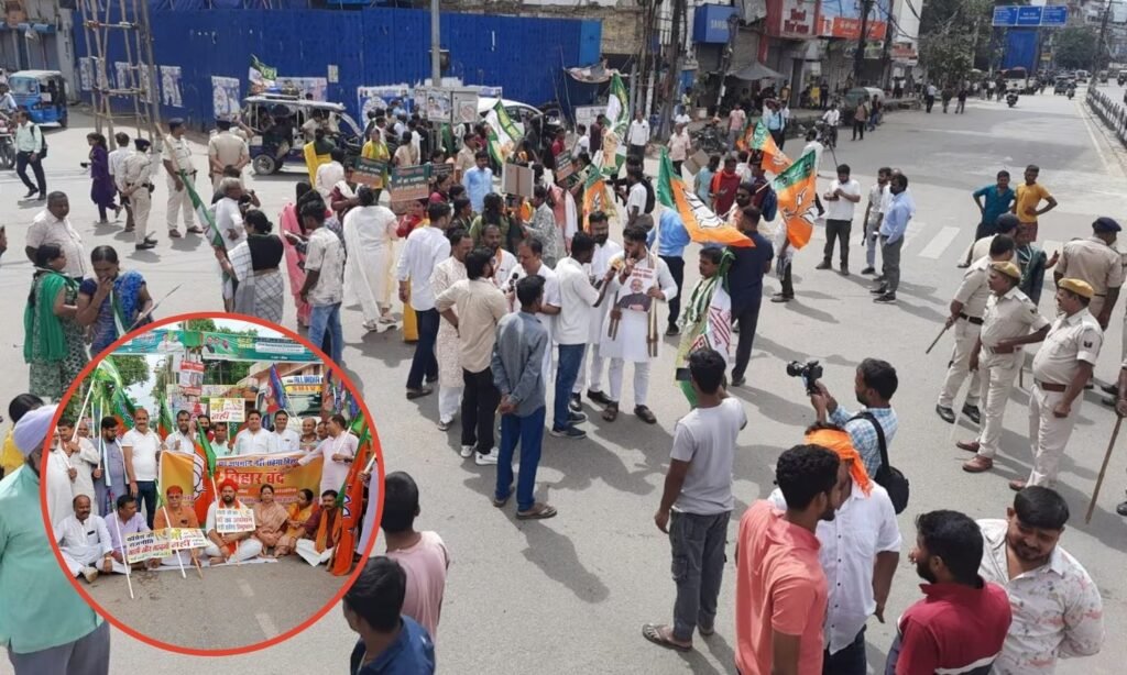 Chaos in Jehanabad and Bhagalpur during Bihar Bandh