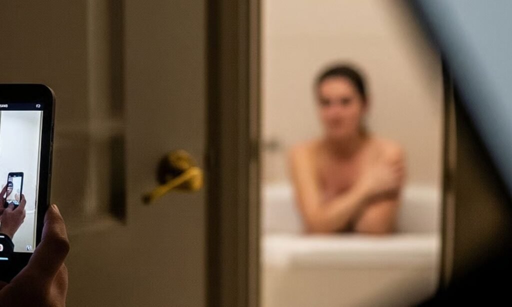 A minor girl was filmed bathing