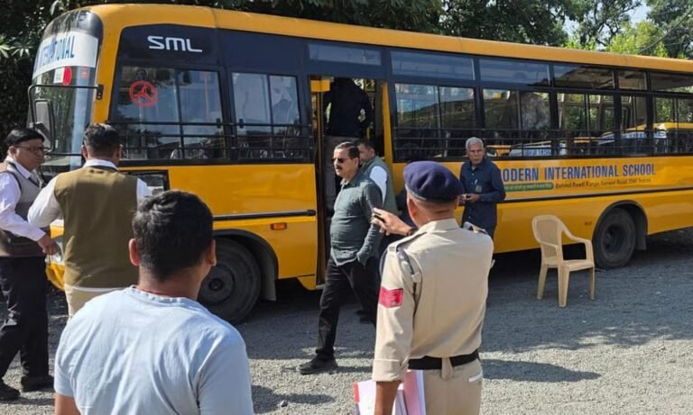 Indore RTO school bus checking