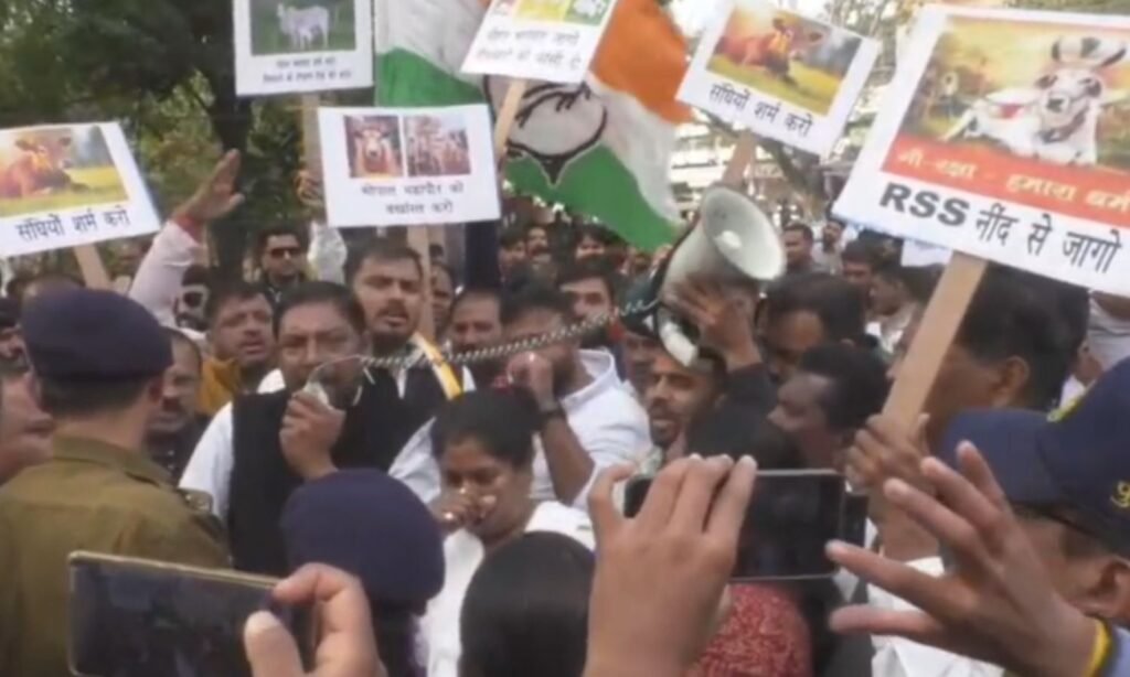 MP Congress Protest on Bhopal Beef Case