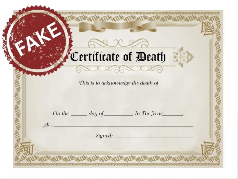 Fake Death Certificate