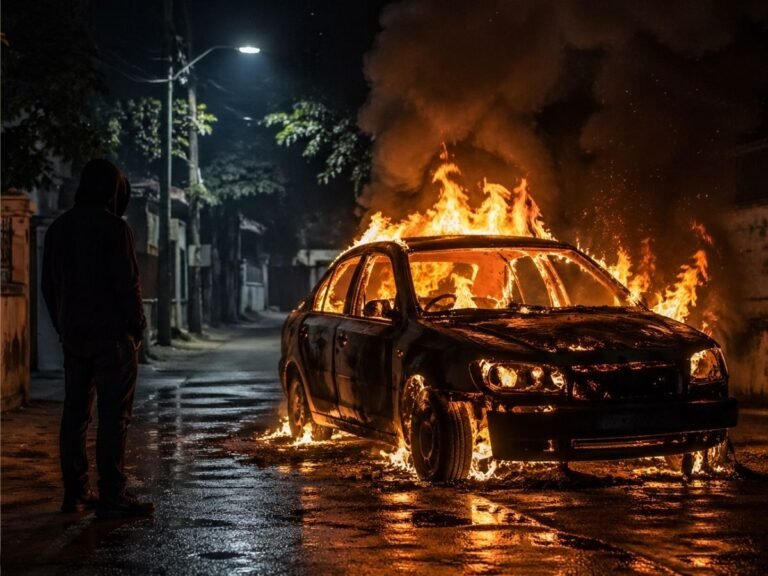 Car Fire Incident : भोपाल में आधी रात बदमाश का उत्पात, कार में लगाई आग, CCTV में कैद वारदात